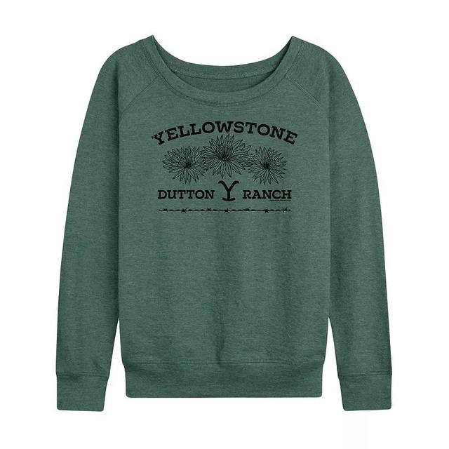 Womens Yellowstone Wildflowers Slouchy Graphic Sweatshirt, Girls Brown Product Image