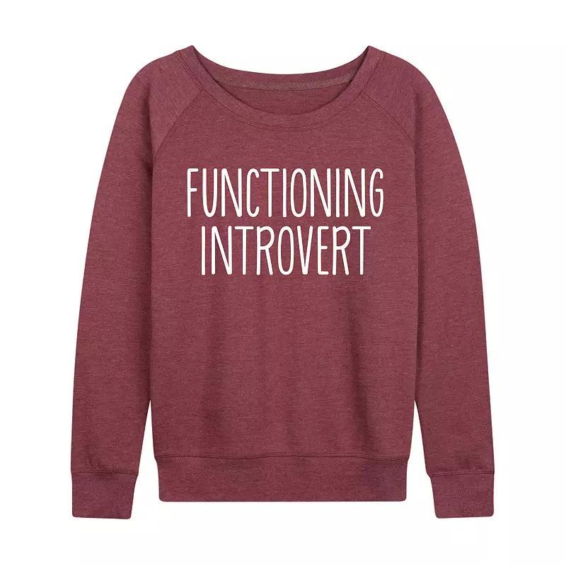 Womens Functioning Introvert Slouchy Graphic Sweatshirt, Girls Grey Juniper Product Image