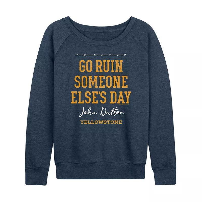 Womens Yellowstone Someone Elses Day Slouchy Graphic Sweatshirt Blue Product Image