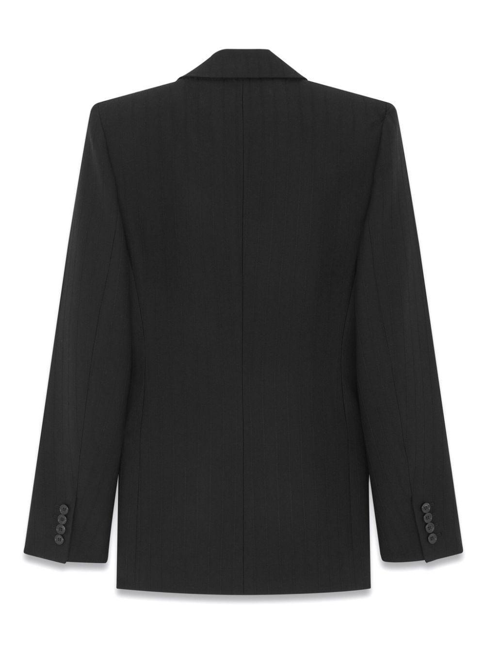 Grain De Poudre Wool Single-breasted Blazer In Black Product Image