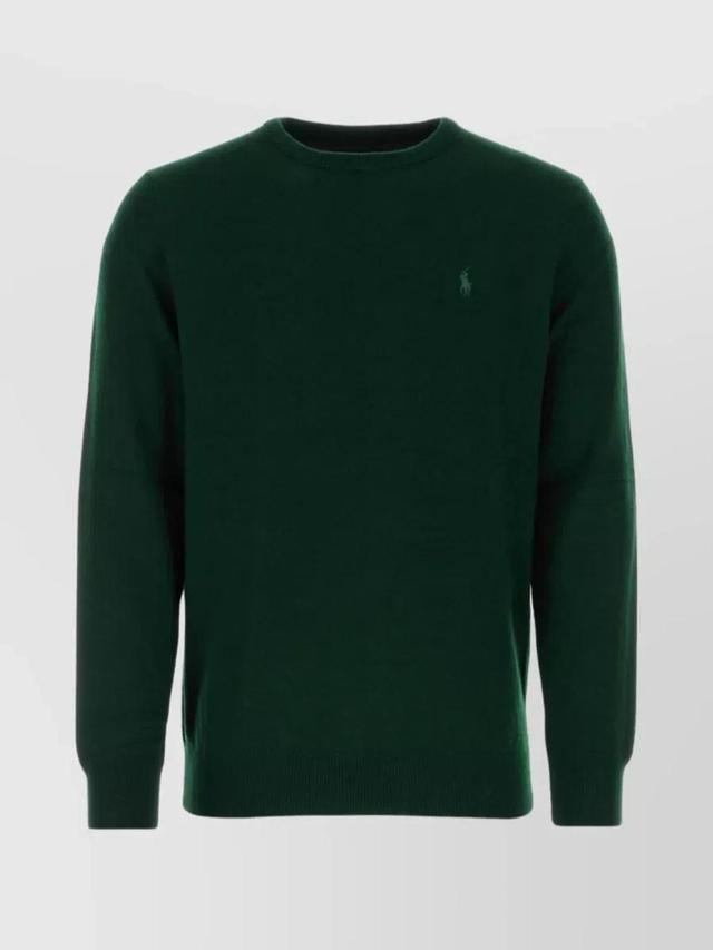 Crew-neck Wool Sweater In Green Product Image