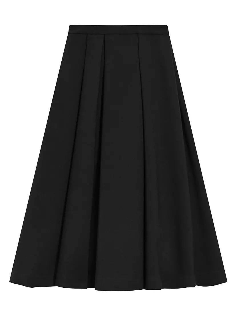 Irregular Pleat Crepe Midi-Skirt Product Image