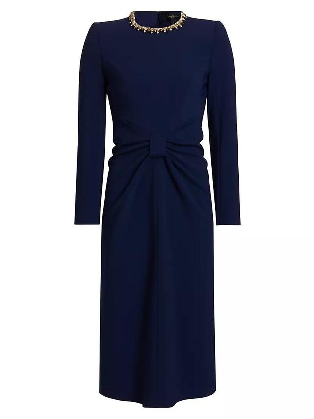 Sunday Embellished Neck Tie Midi-Dress Product Image