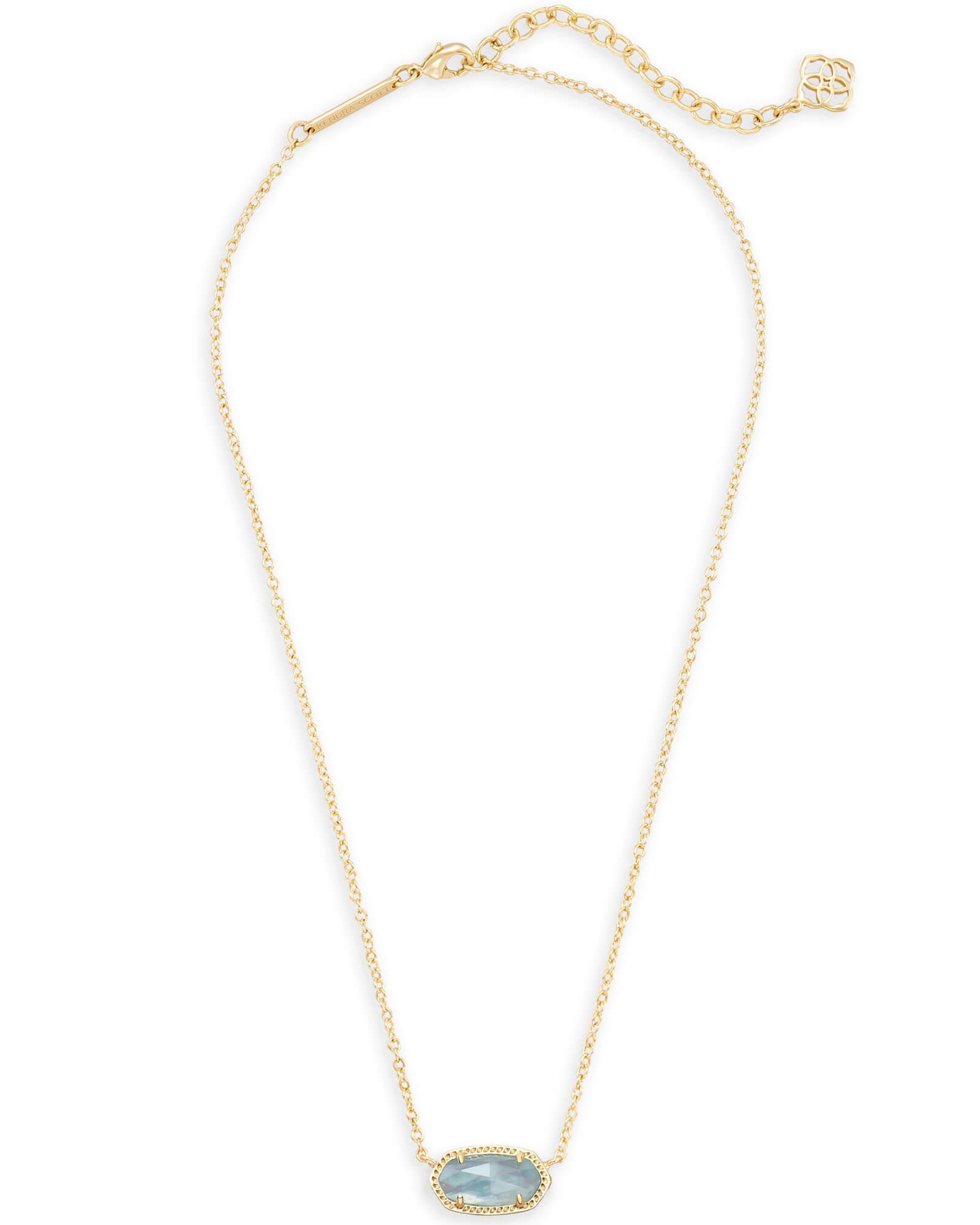 Elisa Gold Pendant Necklace in Light Blue Illusion Product Image