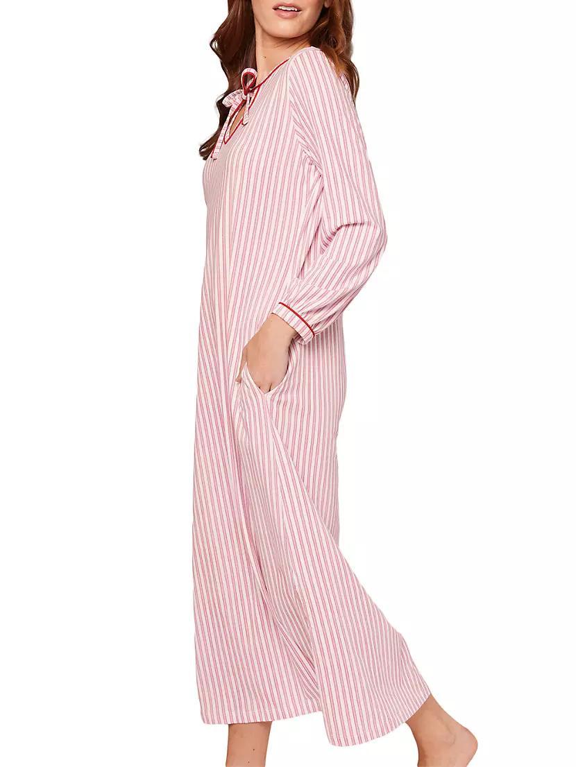 Harlow Striped Cotton Nightgown Product Image