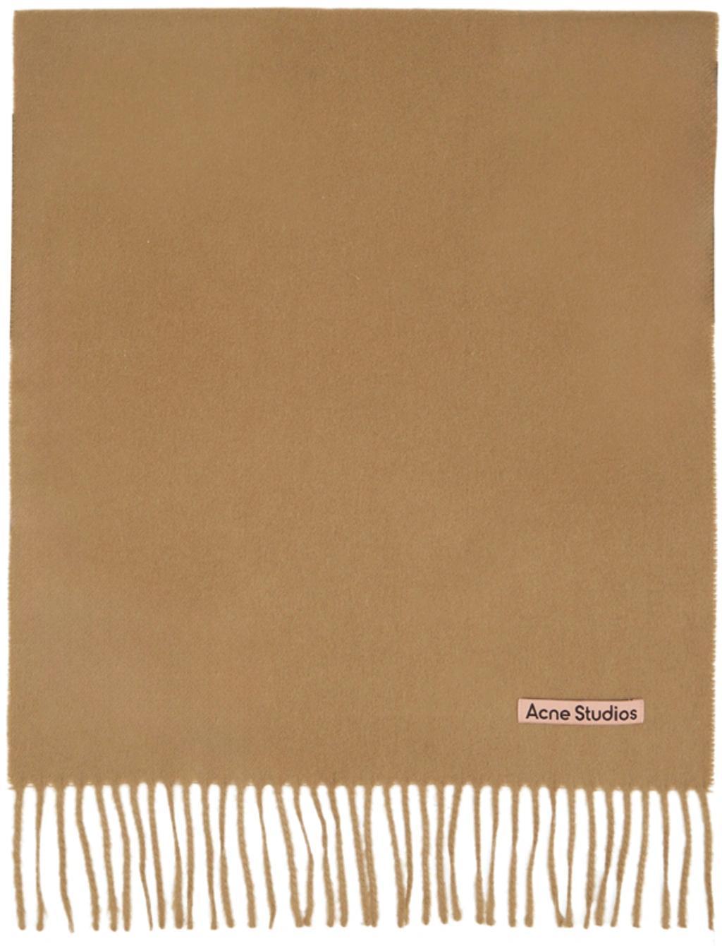 Brown Fringe Scarf In Cky Dark Camel Product Image