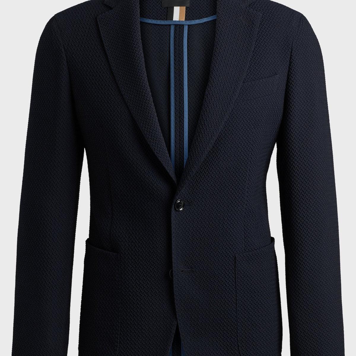 BOSS Slim-Fit Jacket in Wool-Blend Seersucker Fabric Product Image