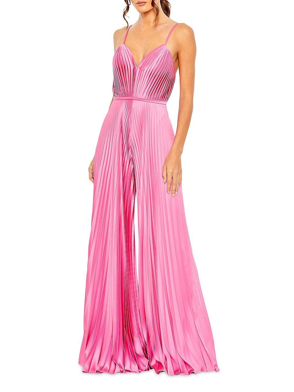 Womens Ieena Pleated Satin Wide-Leg Jumpsuit Product Image