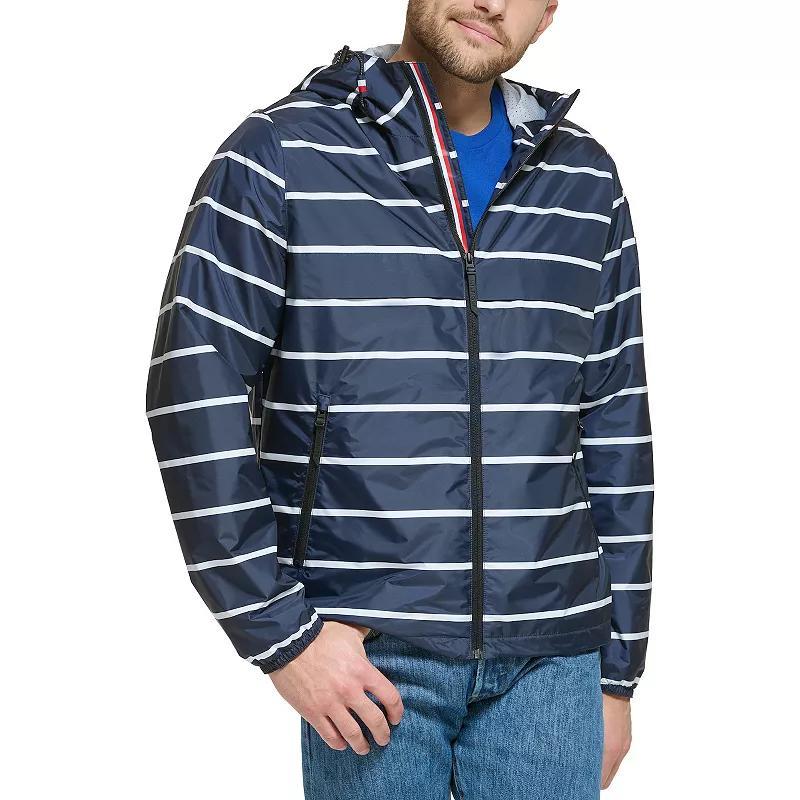 Tommy Hilfiger Mens Stretch Hooded Zip-Front Rain Jacket Product Image