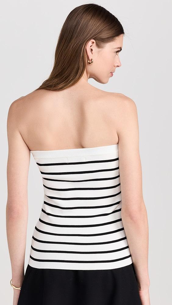 English Factory Striped Tube Top with Flower | Shopbop Product Image