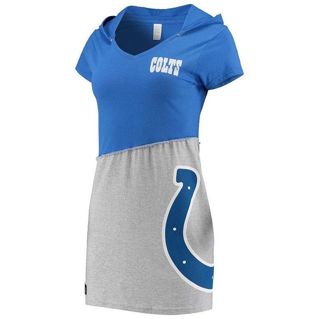 Womens Refried Apparel Royal/Gray Indianapolis Colts Sustainable Hooded Mini Dress Product Image