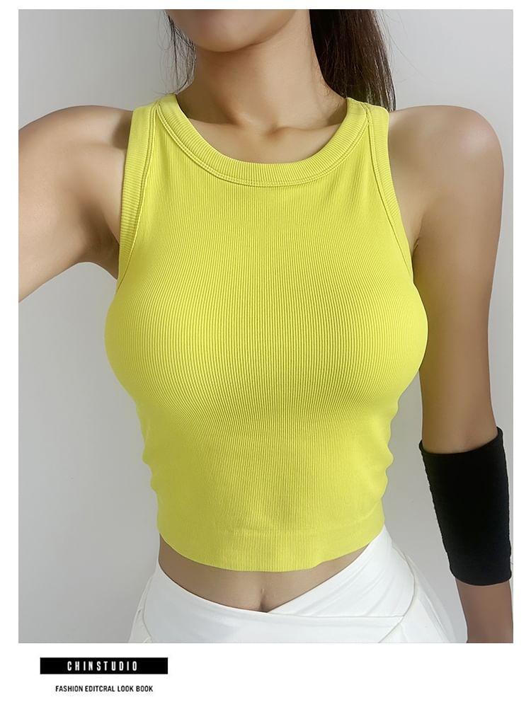 Plain Crop Sports Tank Top Product Image