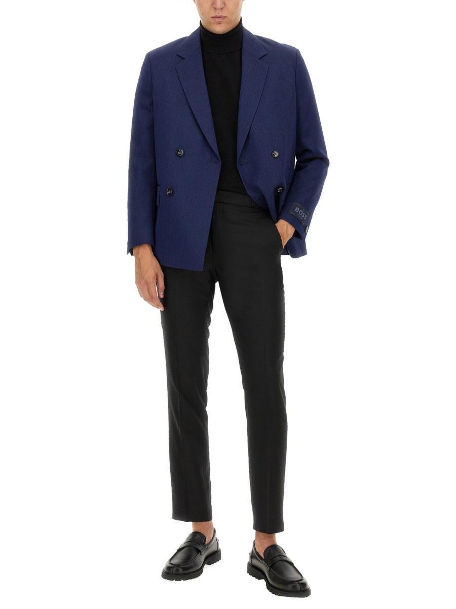 HUGO BOSS Double-breasted Jacket In Blue Product Image