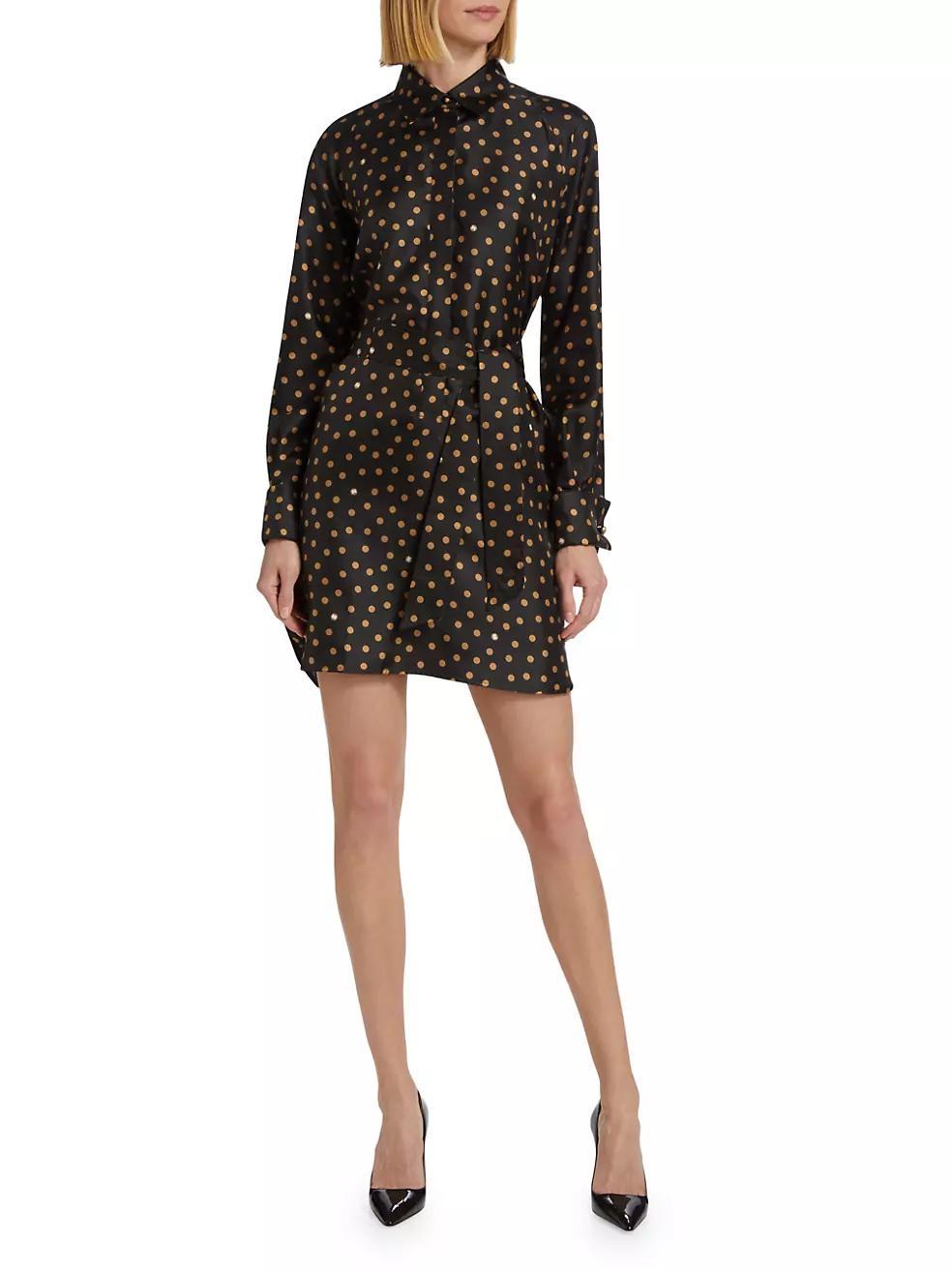 Shock Polka Dot Silk Shirtdress Product Image