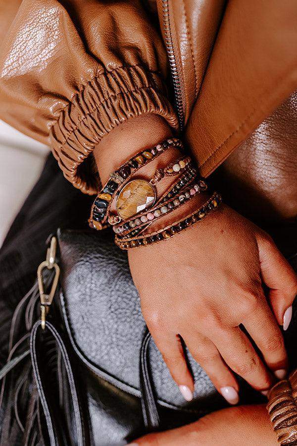 Sangria Cruise Semi Precious Wrap Bracelet In Black Product Image