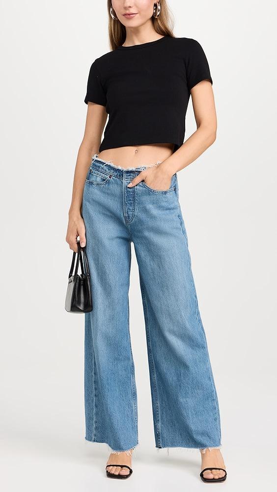 FRAME Le Low Baggy Wide Leg Cut Off Jeans | Shopbop Product Image