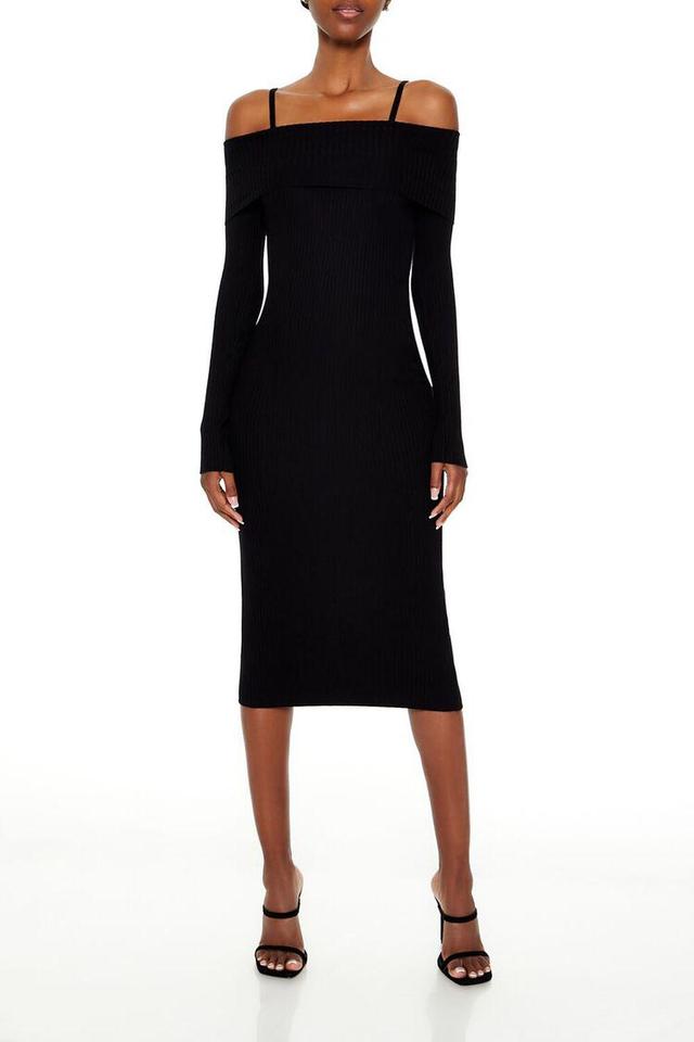 Open-Shoulder Midi Sweater Dress | Forever 21 Product Image