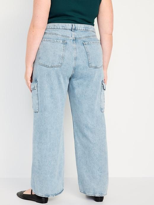 Extra High-Waisted Sky-Hi Wide-Leg Cargo Jeans Product Image