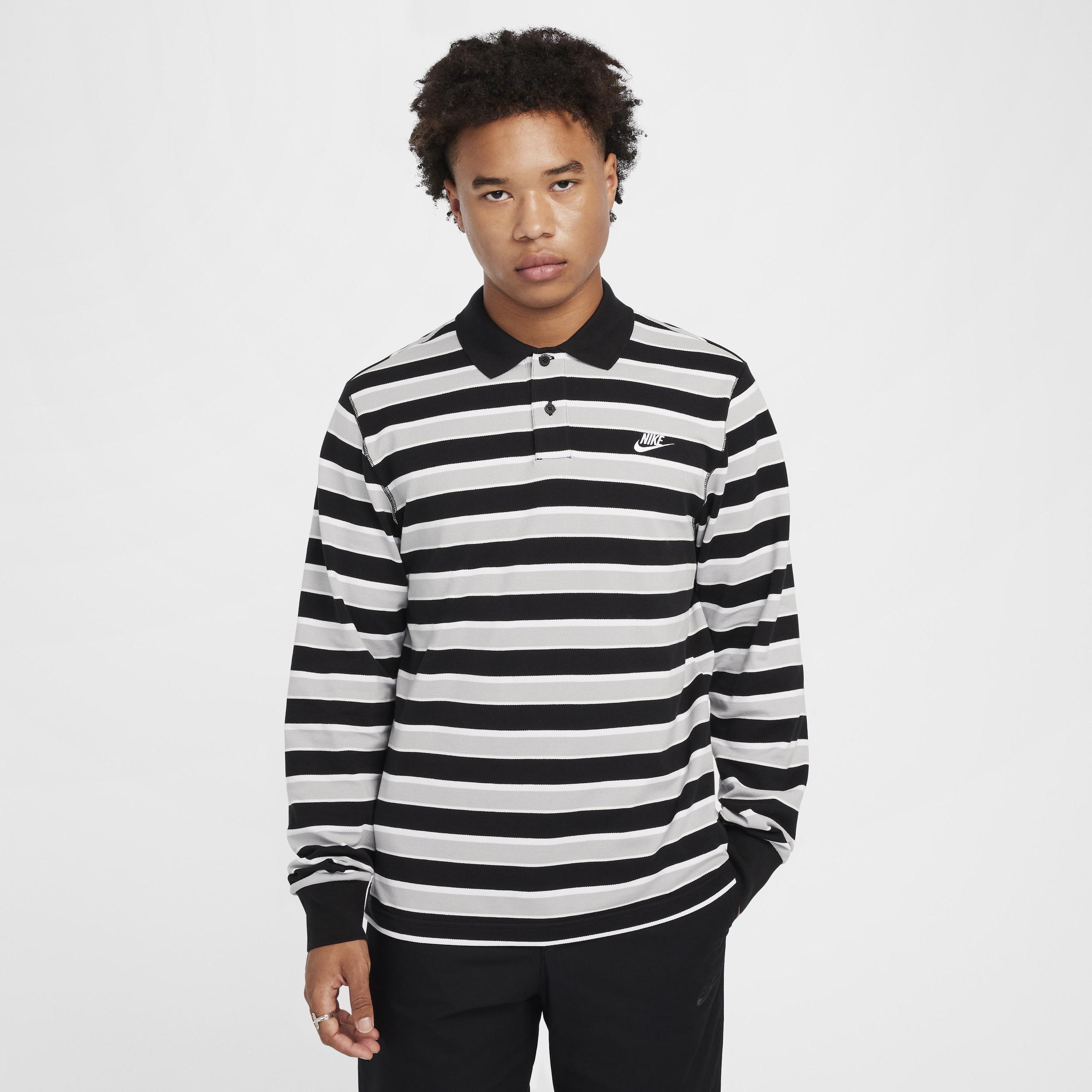 Nike Mens Club Long-Sleeve Striped Polo Product Image