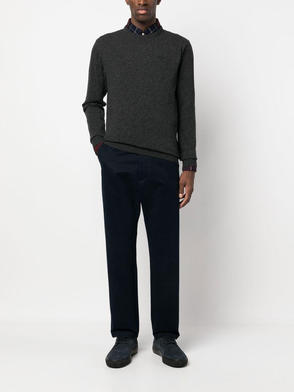 Crew Neck Wool Jumper In Grey Product Image