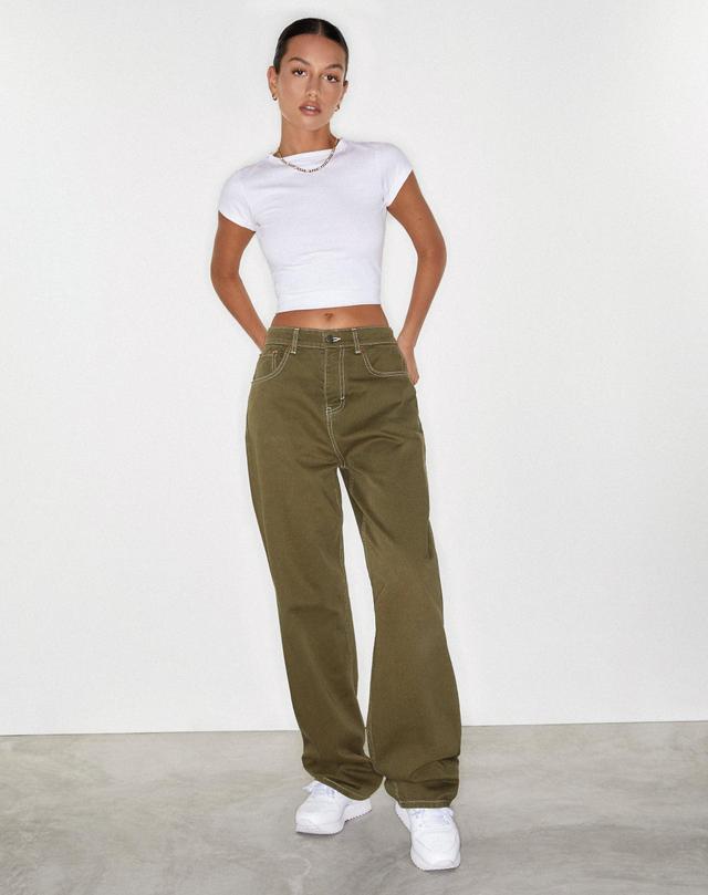 Parallel Jeans in Military Green Product Image