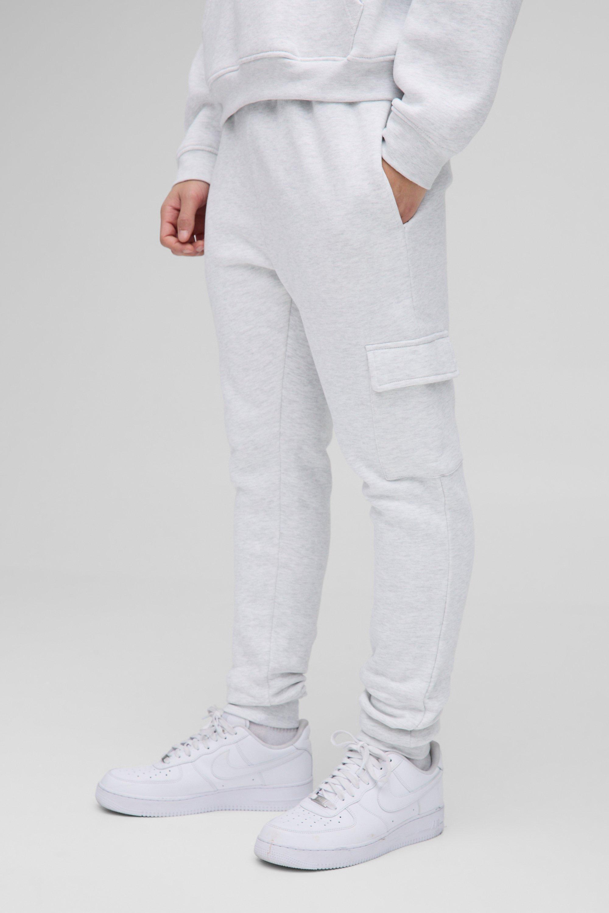 330GSM Skinny Fit Basic Cargo Sweatpants | boohooMAN USA Product Image