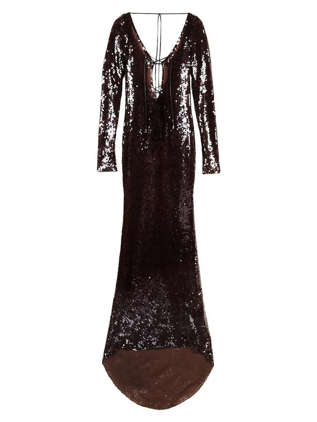 Womens Wake Solarium Sequined Lace-Up Gown Product Image