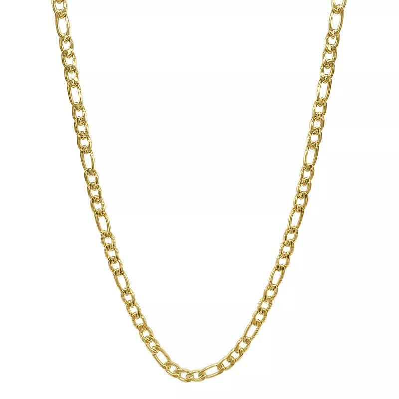 Adornia Stainless Steel Figaro Chain Necklace, Womens Gold Tone Product Image