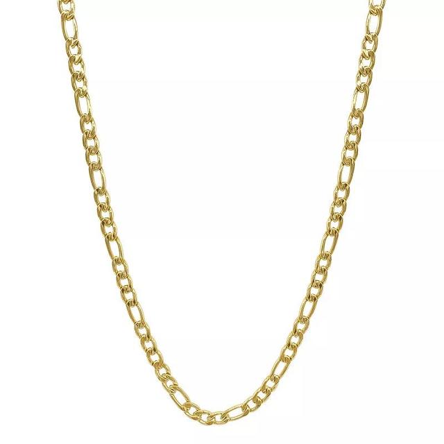 Adornia Stainless Steel Figaro Chain Necklace, Womens Gold Tone Product Image