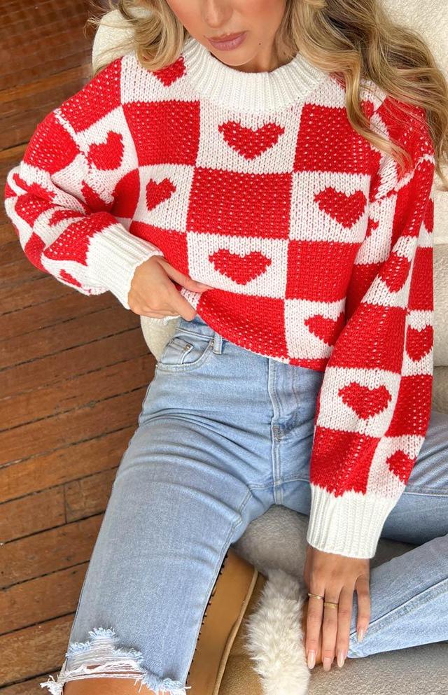 Red Heart Patchwork Jumper Product Image