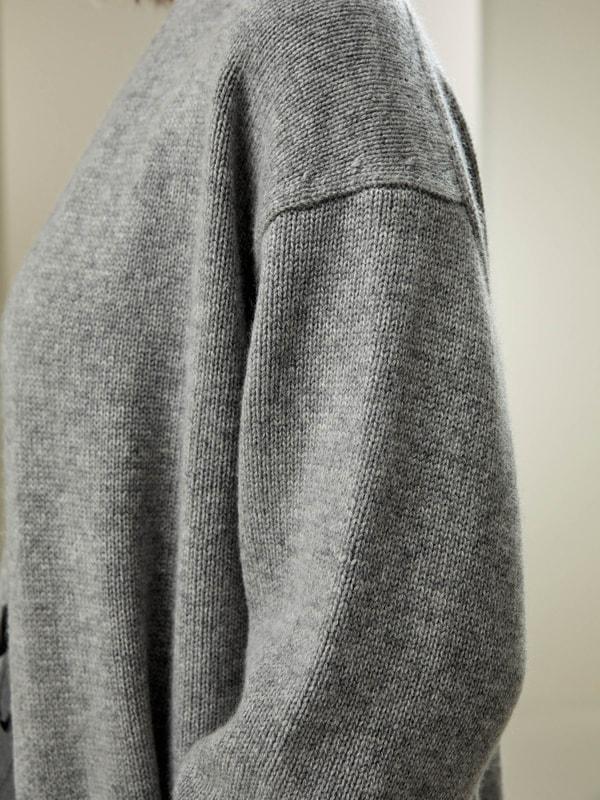 Long Open-Front Knit Cardigan Product Image