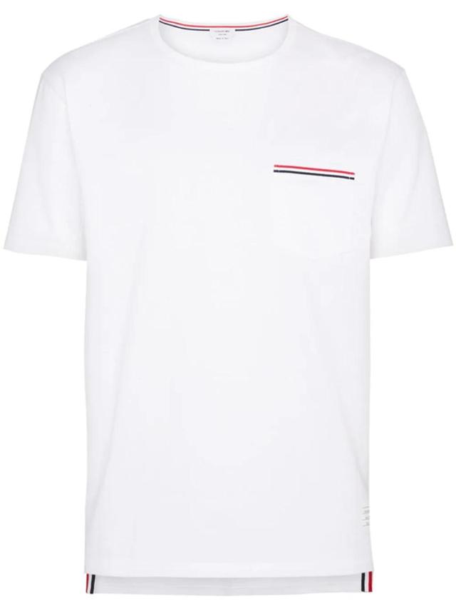 Striped Pocket Cotton Jersey T-shirt In White Product Image