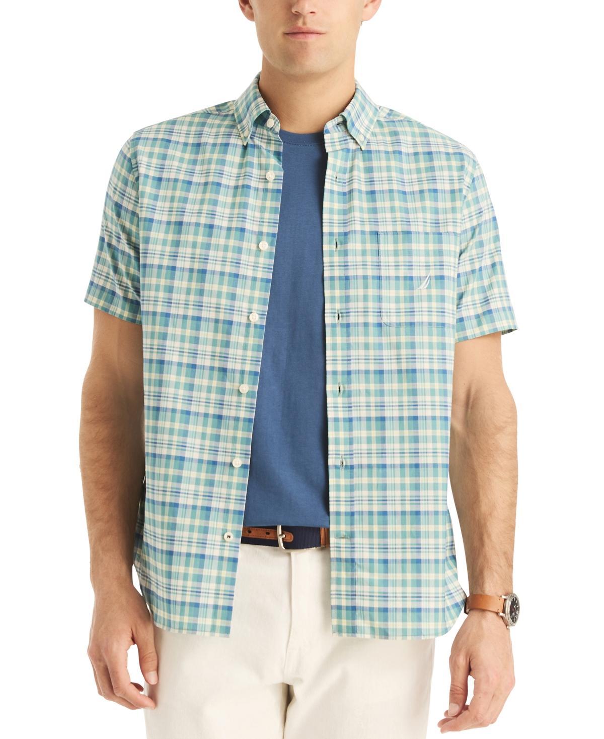 Nautica Mens Classic-Fit Stretch Plaid Button-Down Shirt Product Image