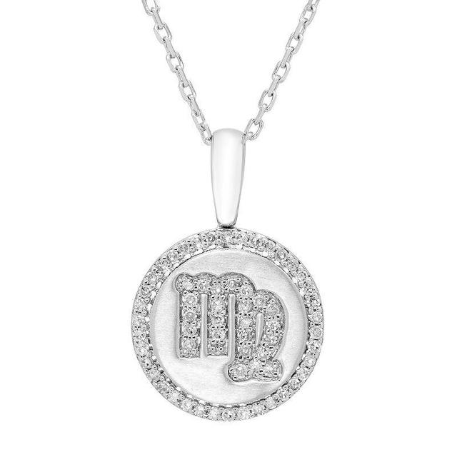 Its Personal Sterling Silver 1/6 Carat T.W. Diamond Zodiac Sign Necklace, Womens Cancer Product Image