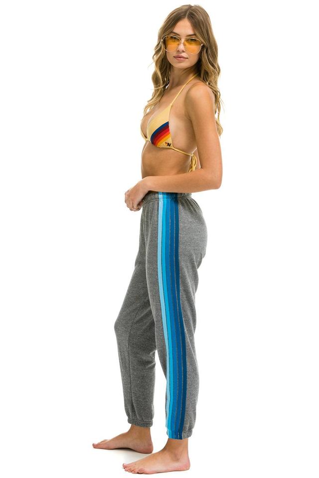 5 STRIPE SWEATPANTS - HEATHER GREY // BLUE Female Product Image