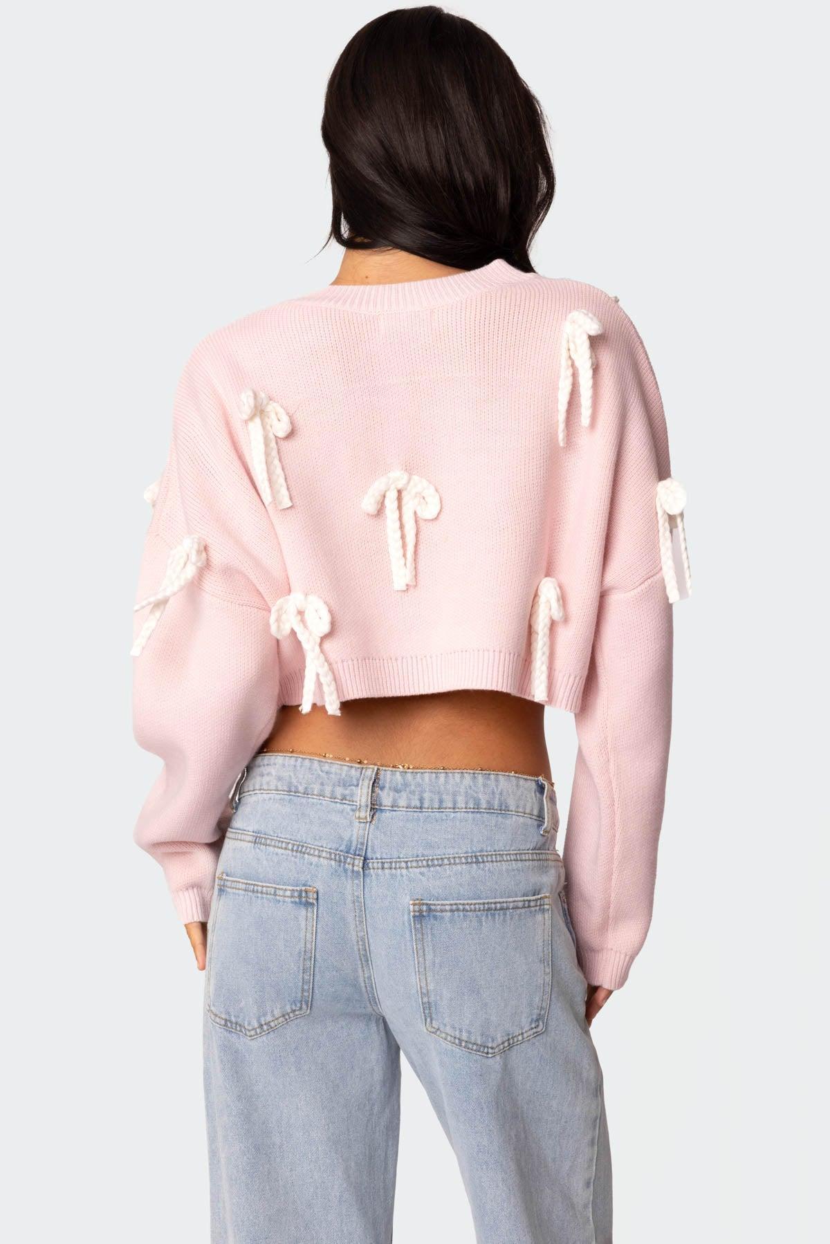 Chunky Bow Cropped Sweater Product Image