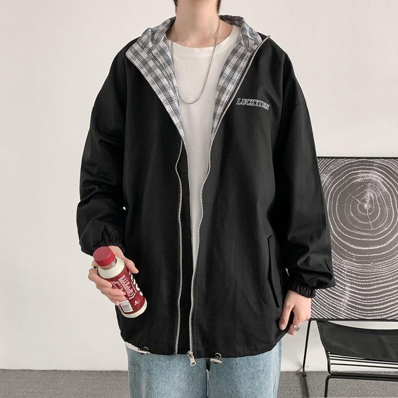 Reversible Plaid Zip Jacket Product Image