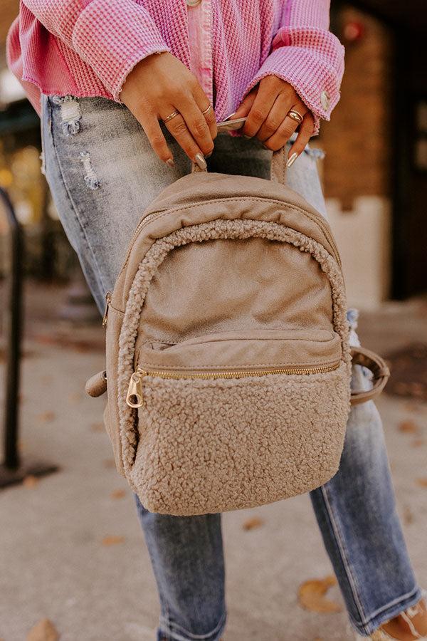 Autumn Color Sherpa Backpack In Taupe Product Image