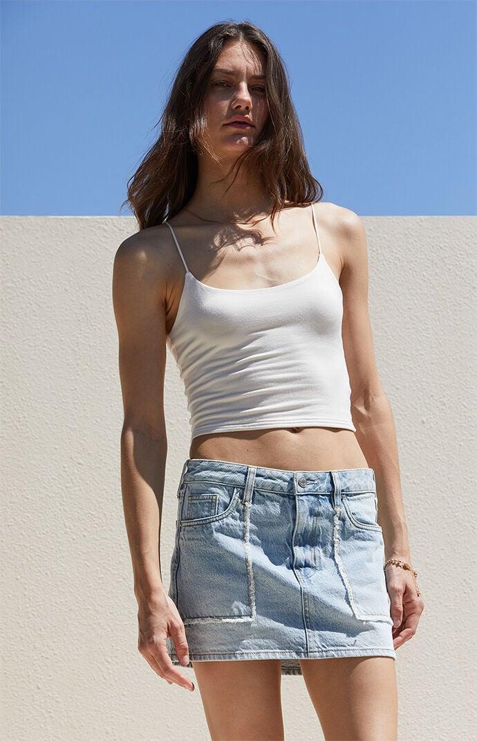 Women's Mid Rise Denim Mini Skirt - Product Image