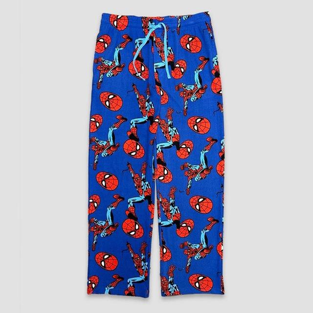 Mens Spider-Man Knit Pajama Pants - Royal Blue Product Image