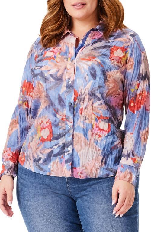 Womens Dreamscape Printed Crinkle Cotton Button-Front Shirt Product Image