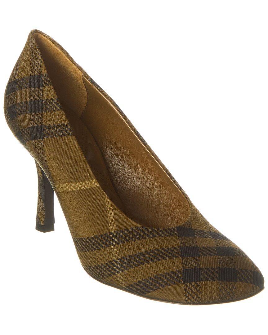 BURBERRY Checked Fabric Pump In Black Product Image