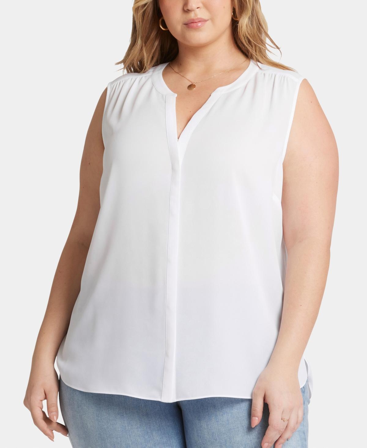 Nydj Plus Size Sleeveless Pintuck Blouse Product Image