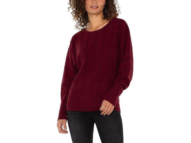 Liverpool Los Angeles Long Sleeve Boat Neck Dolman Sleeve Sweater (Dark Pinot Noir) Women's Sweater Product Image