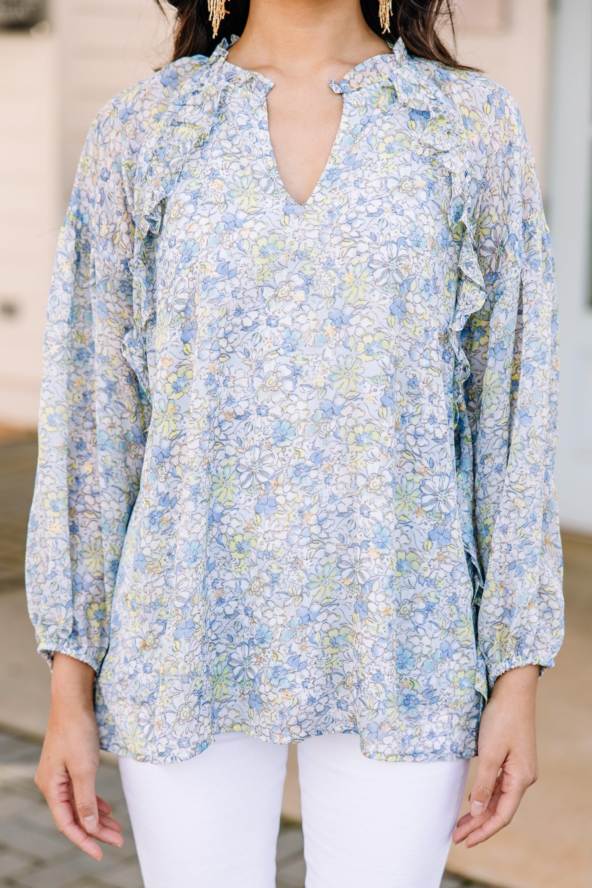 What's In A Name Blue Ditsy Floral Blouse Female Product Image