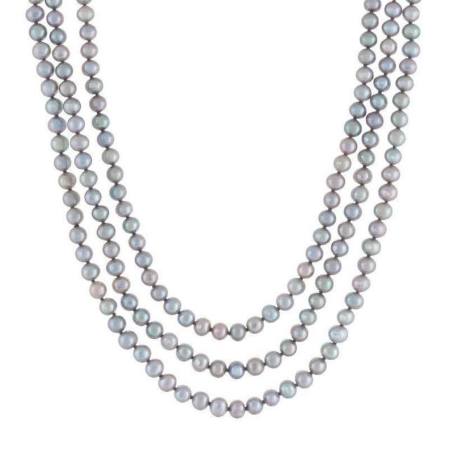 Cultured Freshwater Pearl Endless Necklace - 80 in., Womens, Gray Product Image