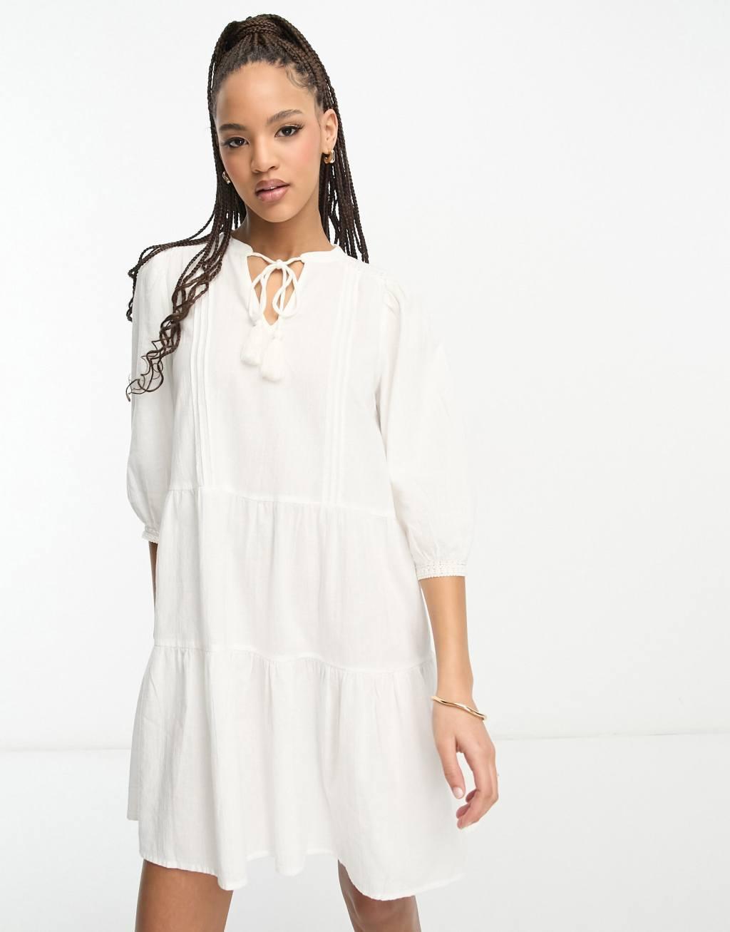 Vero Moda lace detail smock mini dress Product Image