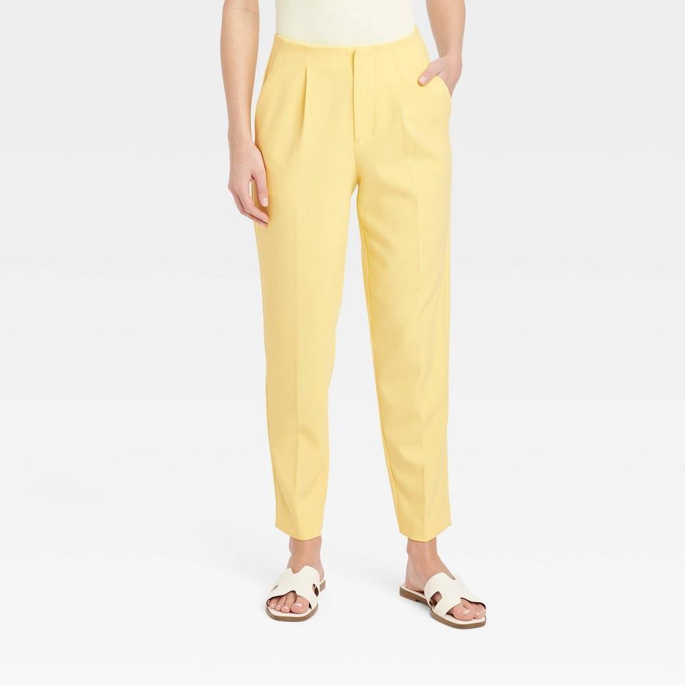 Womens High-Rise Tailored Trousers - A New Day Yellow 14 Product Image