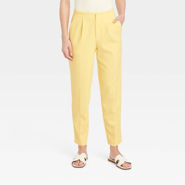 Womens High-Rise Tailored Trousers - A New Day Yellow 14 Product Image