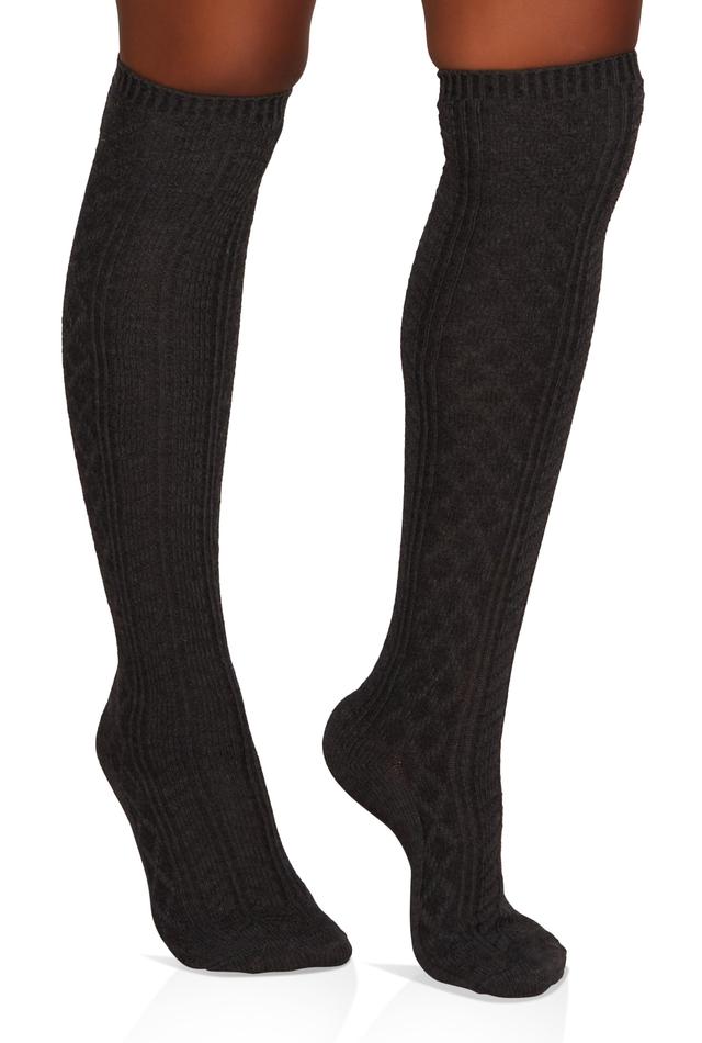 Womens Textured Knit Knee High Socks Product Image